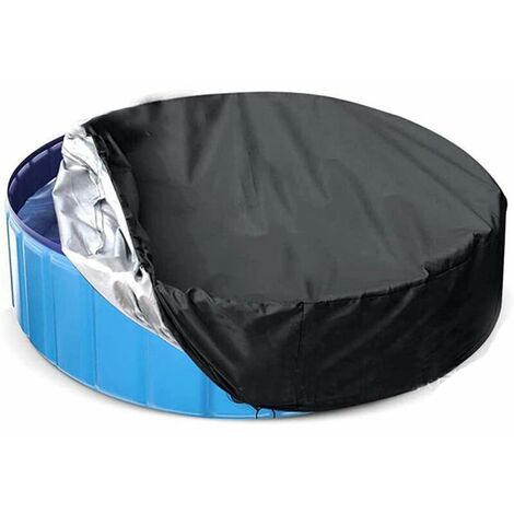 Bâche de protection pour piscine tubulaire, Bache piscine ronde imperméable, Résistante à la poussière,Convient à la piscine gonflable ronde/rectangulaire 122X 30cm noir