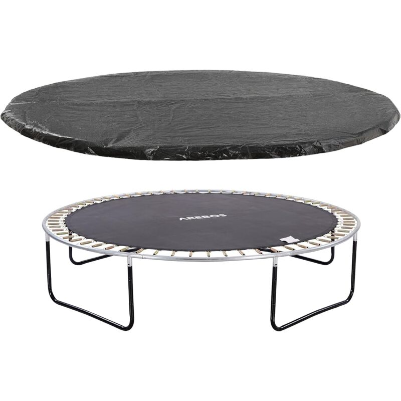 Arebos - Bâche de trampoline ø 244 cm Noir résistant aux uv Bâche de protection contre les intempéries - Noir