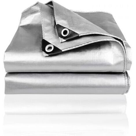 Bache de Protection Professionnelle Indéchirable 2m x 4m avec Oeillets Aluminium Polyéthylène Imperméable