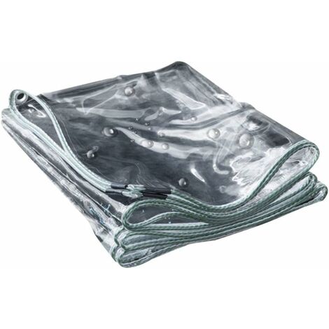 Bache de Protection Résistante à l'eau, 350 g/m² Transparente Bâche Poly de 19 mil Heavy Duty indéchirable idéal pour Le Camping ou la Piscine,Clear 1x3m MOONSTARS