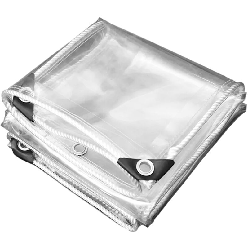 Bâche de protection transparente en PVC imperméable pour meubles de jardin, 2,5 m x 2 m, résistante au froid, à la pluie et au gel