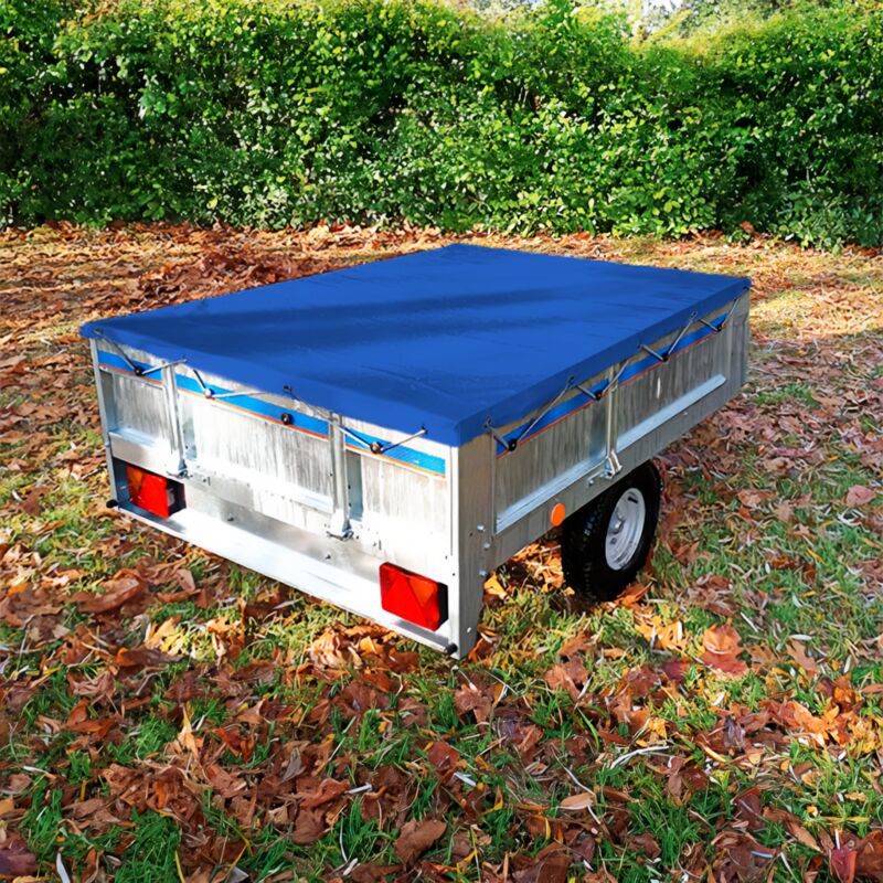 Bâches-piscines.com - Bâche de remorque plate 209 x 134 x 7,5 cm en pvc renforcé 650 g/m² - Imperméable et Anti uv - Fabrication Française - Direct