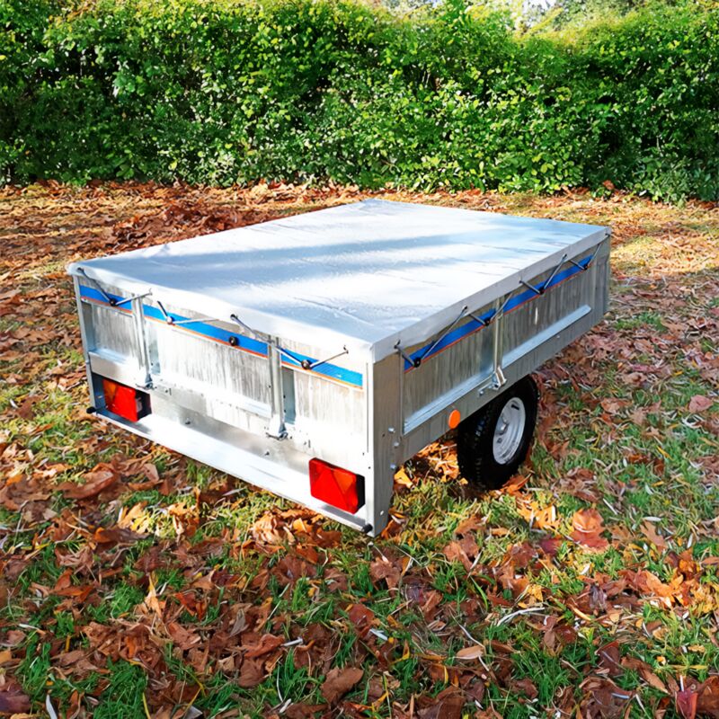 Bâches-piscines.com - Bâche de remorque grise 150 x 105 x 7,5 cm en pvc renforcé 650 g/m² - Imperméable et Anti uv - Fabrication Française - Direct