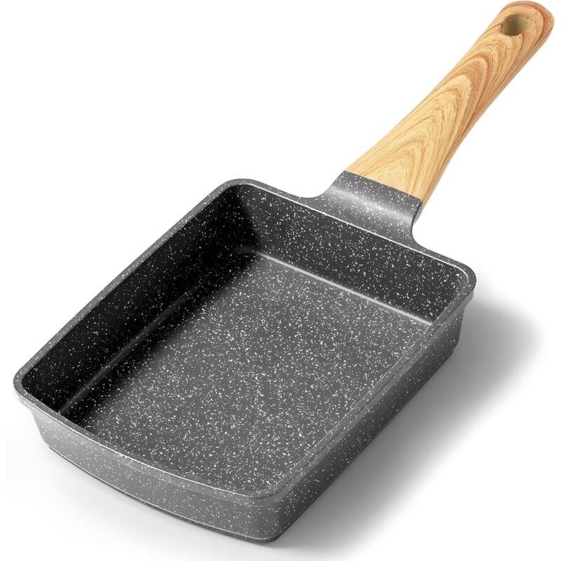 Sunxury - Poêle à omelette japonaise à induction - 18 x 15 cm - Revêtement anti-adhésif en granit - Sans pfos/pfoa - Petite poêle polyvalente pour