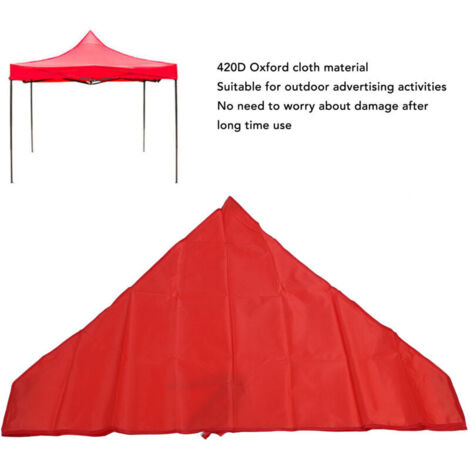 Bâche de Remplacement Toit de Canapé Oxford Imperméable Pliable 1.9m x 1.9m 420D Rouge