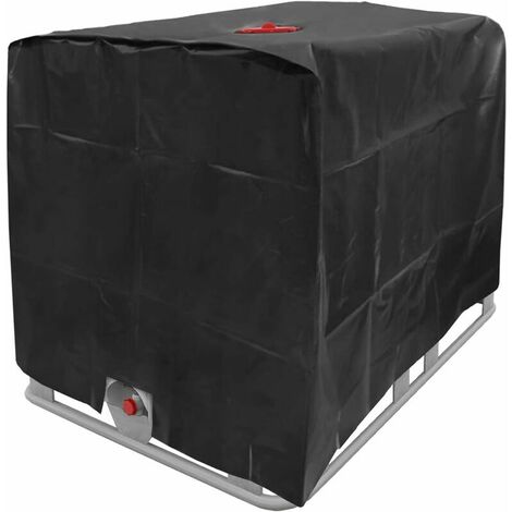 Bâche de réservoir d'eau, Bâche Couverture Réservoir IBC pour Cuve 1000L, Capôt de Protection Container Citerne Eau, Anti-poussière Anti-UV Anti-Pluie, 120x100x116cm (le noir)