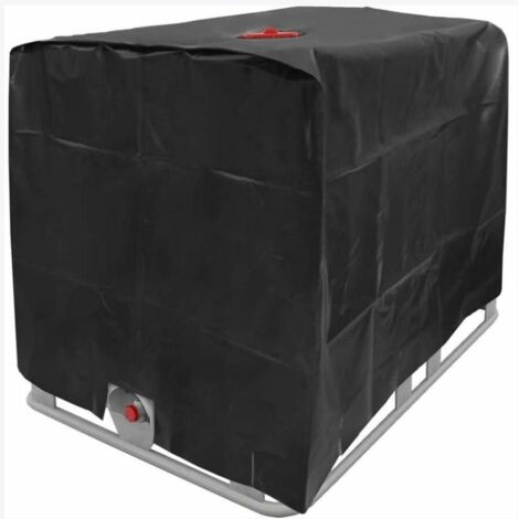 Bâche de réservoir d'eau, Bâche Couverture Réservoir IBC pour Cuve 1000L, Capôt de Protection Container Citerne Eau, Anti-poussière Anti-UV Anti-Pluie, 120x100x116cm (le noir)