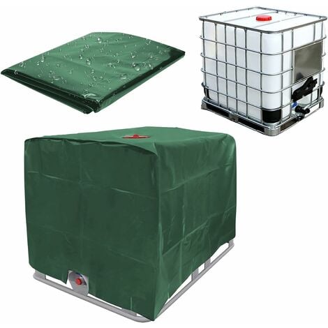 Bâche de réservoir d'eau, Bâche Couverture Réservoir IBC pour Cuve 1000L, Capôt de Protection Container Citerne Eau, Anti-poussière Anti-UV Anti-Pluie, 120x100x116cm (vert)，Starlight