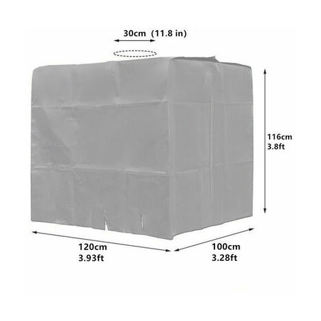 Bache de réservoir d'eau, Bache Couverture Réservoir IBC pour Cuve 1000L, Capt de Protection Container Citerne Eau, Anti-poussière Anti-UV Anti-Pluie, 120x100x116cm (bleu) GrooFoo