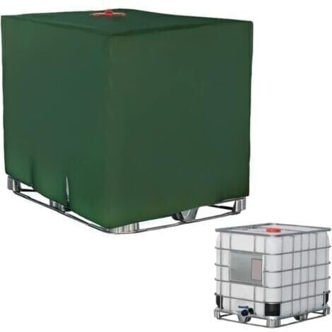 Bâche de Réservoir d'eau, Bache pour Cuve IBC 1000 L, 210D Imperméable Bache Protection Cuve, Vert Housse Cuve Anti-poussière Anti UV Anti-Pluie