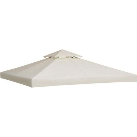 Bâche de toit de rechange pour tente pavillon 3x3m crème