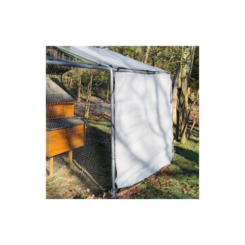 Animal Valley - Bâche Premium Universelle 2 x 1,70 m Pour Côté De Parc Poulailler Blanche