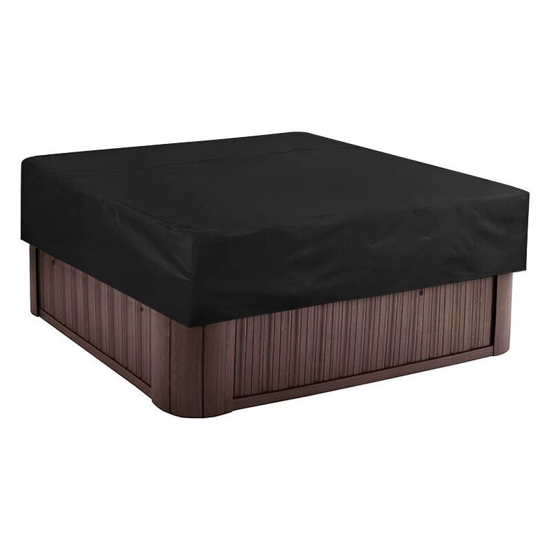 Bache d'extérieur pour Spa Housse de Bain à Remous Carrée Etanche Couverture de Spa en Tissu Polyester 190T Anti-poussière Anti-UVavec Un Sac de