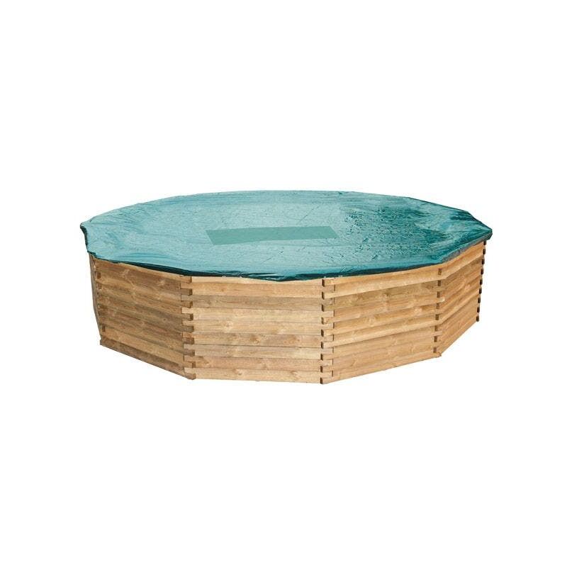 Bâche d'hivernage 'luxe' pour piscine bois ronde ø 5,9 à 6,4 m - Bleu