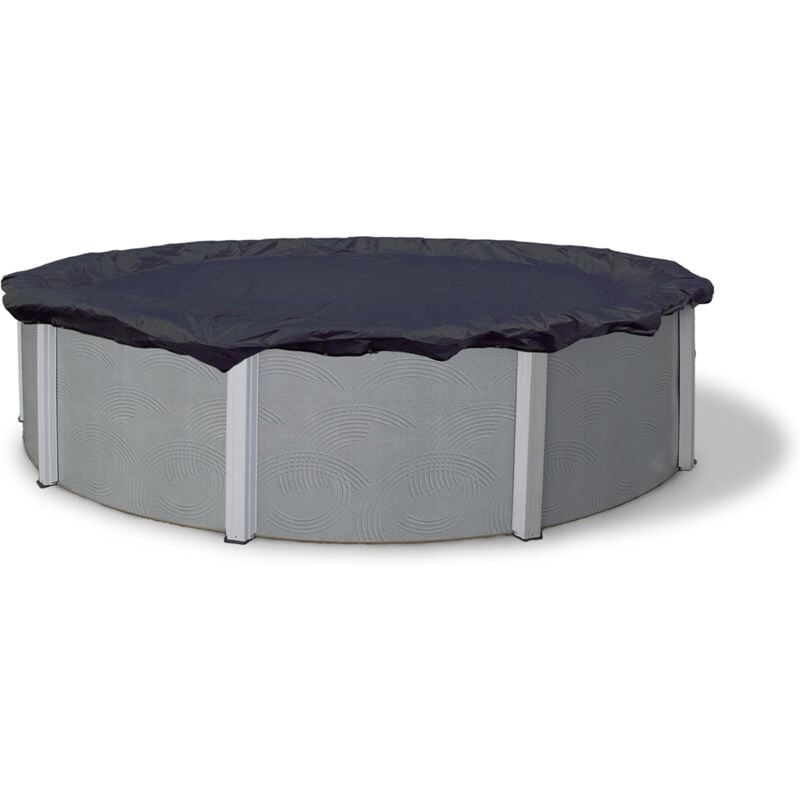 Bâche d'hiver pour piscine hors sol ronde de 4,6 m, bleu marine foncé