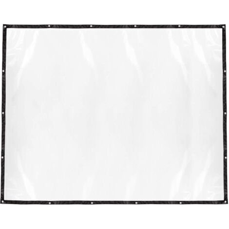 Bache en plastique transparent PE imperméable - 2 x 2.5m / 6.6 x 8.2ft avec œillets métalliques pour poulailler, serre et protection extérieure