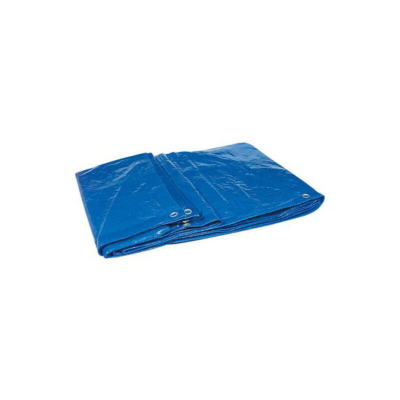 Bache en tissu en tissu filet HPDE 120g/m² avec bord + oeillet 6 x 8 m Couleur : bleu