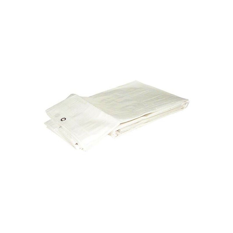 Bache en tissu en tissu filet hpde 160g/m² avec bord + oeillet 4 x 5 m Couleur : blanc