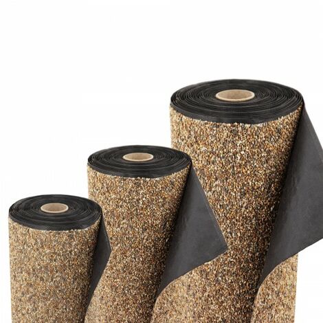 Bâche gravillonnée 2 m x 0,4 m de large pour les bords de cours d'eau de jardin, film pour bassin de jardin, revêtement de bassin, couleur sable