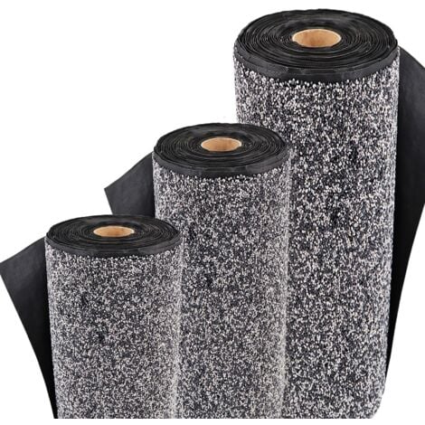 Bâche gravillonnée 4 m x 0,4 m de large pour les bordures de bassin, cours d'eau de jardin, liner de bassin, gris