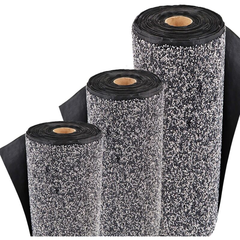 Bâche gravillonnée 6 m x 1 m de large pour les bordures de bassin, cours d'eau de jardin, liner de bassin, gris