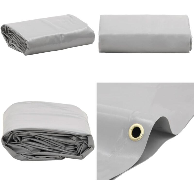 Bâche gris Ø 2,4 m 650 g/m² - Couverture Imperméable - Bâche De Protection - Bâche Extérieure - Bâche Voiture - Bâche Moto - Home & Living