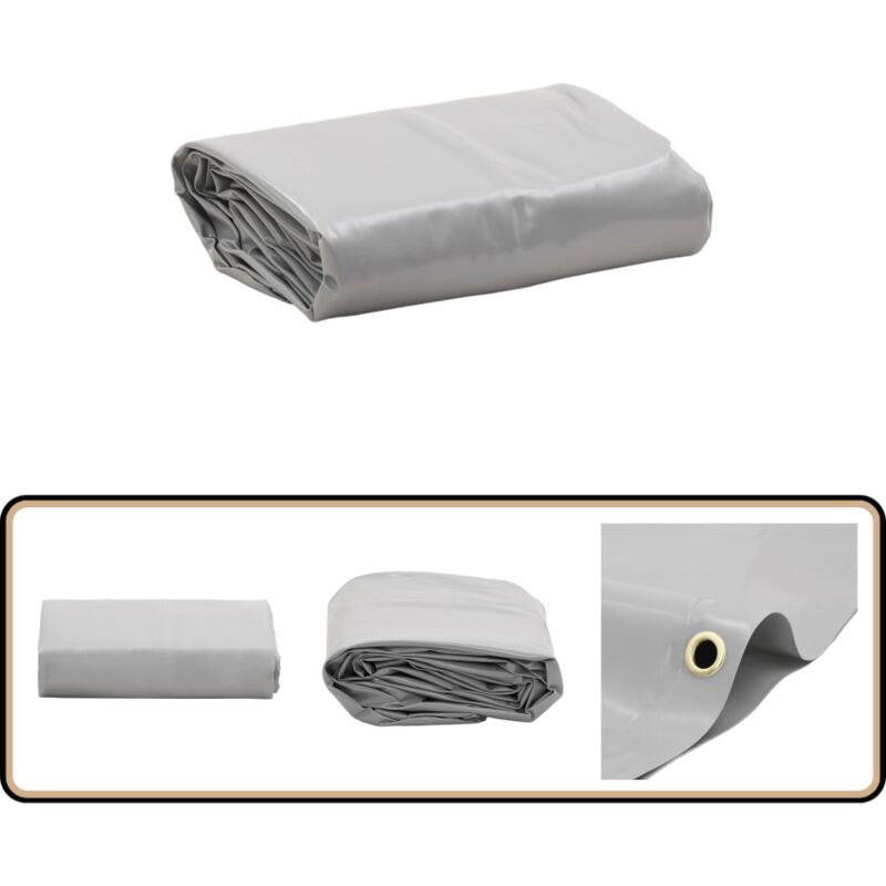 Vidaxl - Bâche gris 2,5x4,5 m 600 g/m² - Couverture Extérieure - Bâche Imperméable - Bâche Protectrice - Bâche Multifonctionnelle - Bâche Résistante