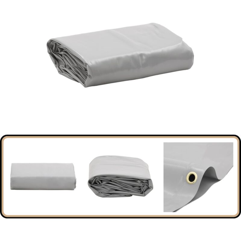 Bâche gris 5x8 m 650 g/m² - Couverture Imperméable - Bâche De Protection - Bâche Extérieure - Bâche Multifonction - Bâche Grise