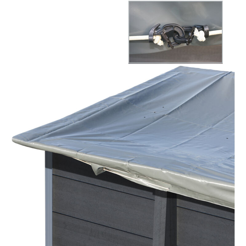 Bâche hiver 580g/m² pour piscine composite ovale KPCOV80 de dimensions extérieures 804 x 386cm