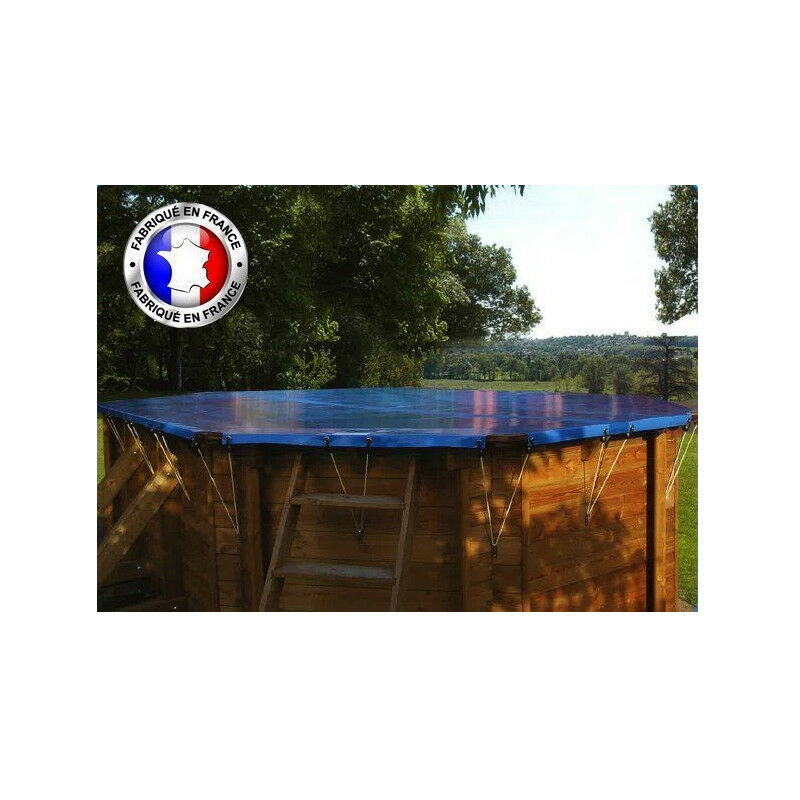 Bâche hiver compatible piscine Ubbink Taille piscine: Rectangulaire 800 x 500 cm - Couleur: Vert/beige - Vert/beige