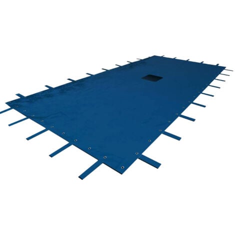 Bâche Hivernage Piscine Rectangulaire 9,5 x 4,5 m - 140g/m² - Anti-UV, Filet Central, Fixations Incluses - 9 x 4 - Bleu
