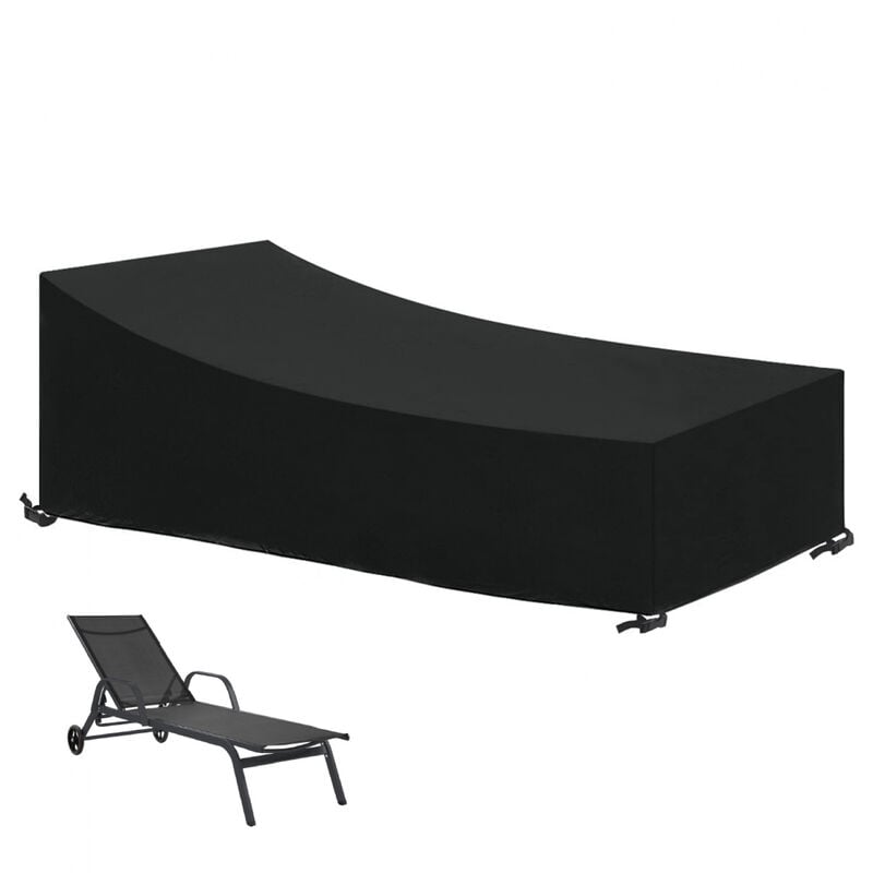 Bâche, housse de protection imperméable pour transat - 210 x 75 cm - Noir Linxor