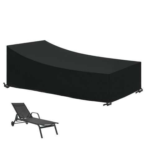 Bâche, housse de protection imperméable pour transat - 210 x 75 cm - Noir - Linxor