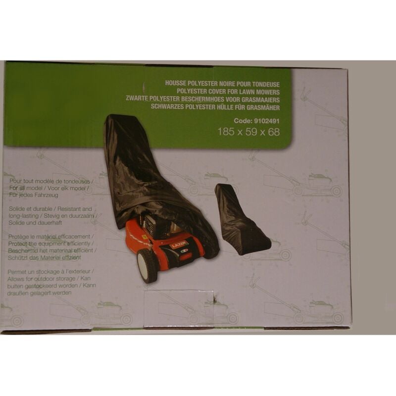 Jardiaffaires - Bâche housse pour tondeuse à gazon en polyester noir 185 x 59 x 68cm