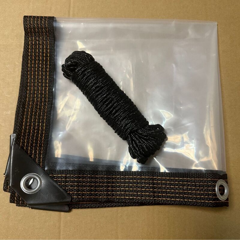 Bâche imperméable perforée Crea transparente, pliable, avec cordon spécial-2M3M-couleur transparente