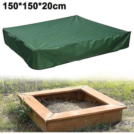 Bâche imperméable pour bac à sable, bâche pour bac à sable, bâche pour bac à sable pour jouets - 150 x 150 x 20 cm - Vert