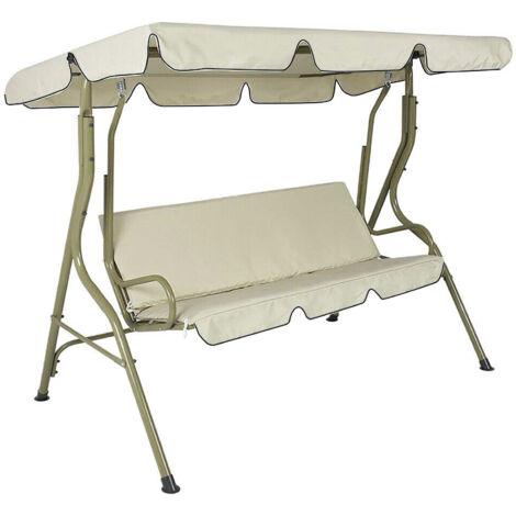 Bâche imperméable pour balancelle de jardin double, toile d'ombrage, 142 x 120 x 18 cm, beige