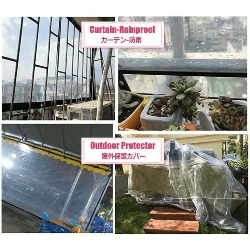 Bâche imperméable transparente Bâches anti-pluie pour auvent de plantes de jardin,housse de protection en plastique anti-poussière et