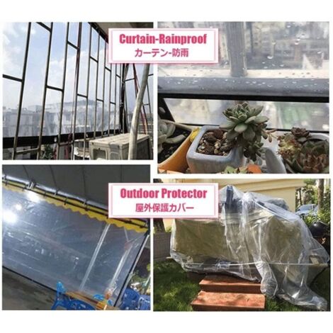Bâche imperméable transparente Bâches anti-pluie pour auvent de plantes de jardin,housse de protection en plastique anti-poussière et anti-intempéries ( Size : 4x6m )