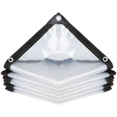 Bâche imperméable transparente perforée pour meubles de jardin – 200 x 200 cm – protection pluie & isolation thermique