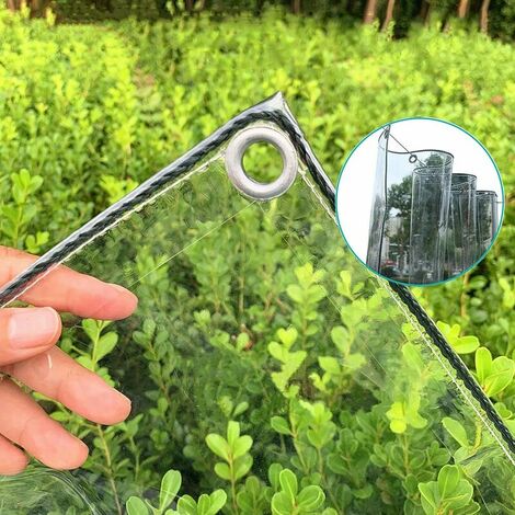 Bâche Industrielle Bâche Transparente Avec œillets , Bâche Transparente En Plastique Imperméable épaissie(Color:0.3mm,Size:1×1m)