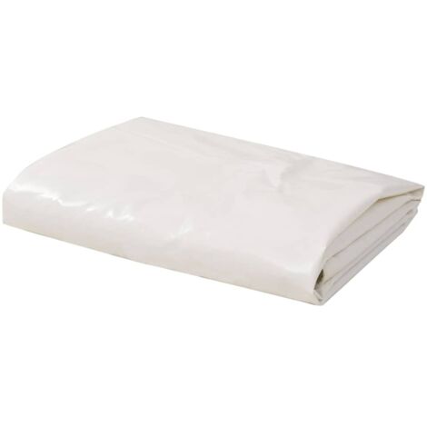 Bâche multifonctions, Bâche à bois Anti-Pluie, Couverture Étanche d'Extérieur 650 g / m² 5 x 6 m Blanc NKK54140