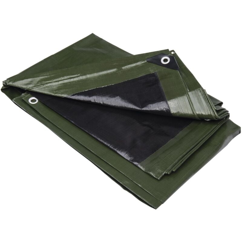 Werka Pro - Bâche multifonctions noire et verte 240 g/m2 1,5 x 6 m