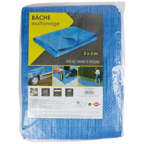 Bache Peinture 5x8 m - TECPLAST 150PE - Bleue et Verte - Haute