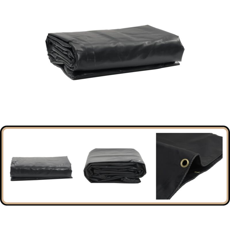 Vidaxl - Bâche noir 5x5 m 650 g/m² - Couverture Extérieure - Bâche Imperméable - Bâche Protectrice - Bâche Voiture - Bâche Moto