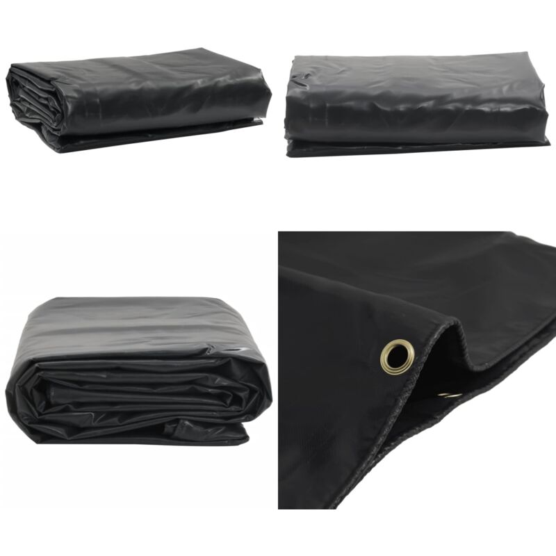 Vidaxl - Bâche noir 5x8 m 600 g/m² - Couverture Extérieure - Bâche Imperméable - Bâche Protectrice - Bâche Noire - Bâche Résistante - Home & Living