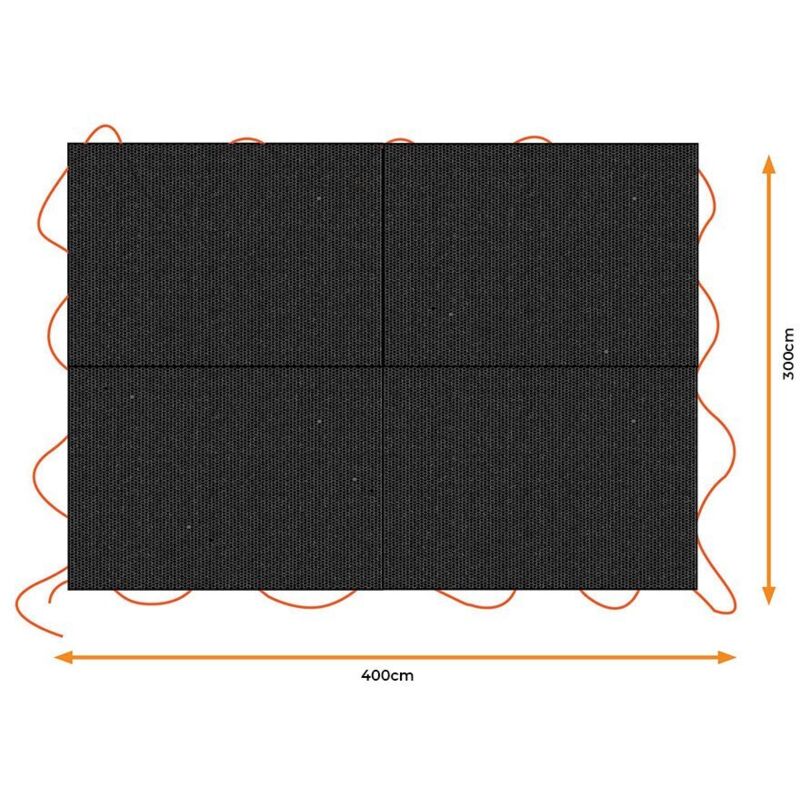 Black & Decker Bâche noire pour remorque, dimensions: 3x4m.