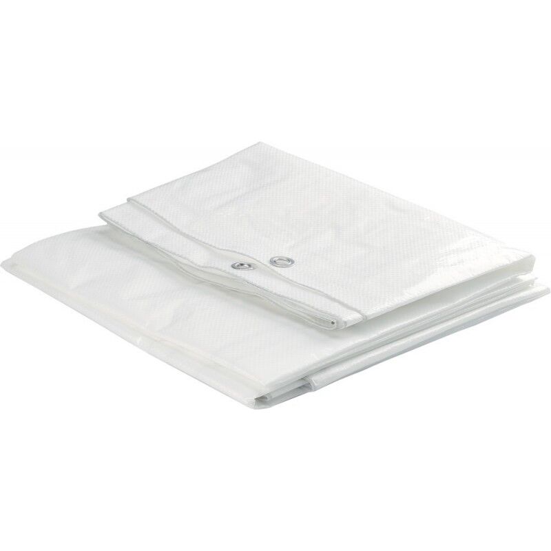 Bache en tissu en tissu filet hpde 160g/m² avec bord + oeillet 10 x 12 m Couleur : blanc
