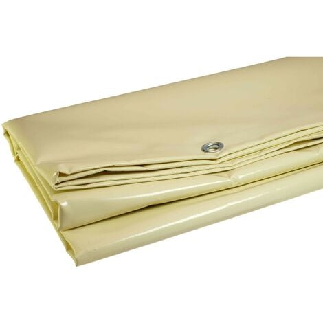 Bâche Pergola et tonnelle 4.10 x 3.10 m IVOIRE PVC Grammage  640 g/m2 Haute Protection UV