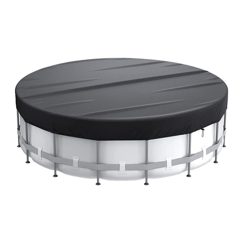 Bâche Piscine pour Piscines de 4.7m, Bâche Imperméable Oxford Durable, Piscine D'été et d'hiver Bache Piscine avec Haubans et Piquets de Sol, Facile